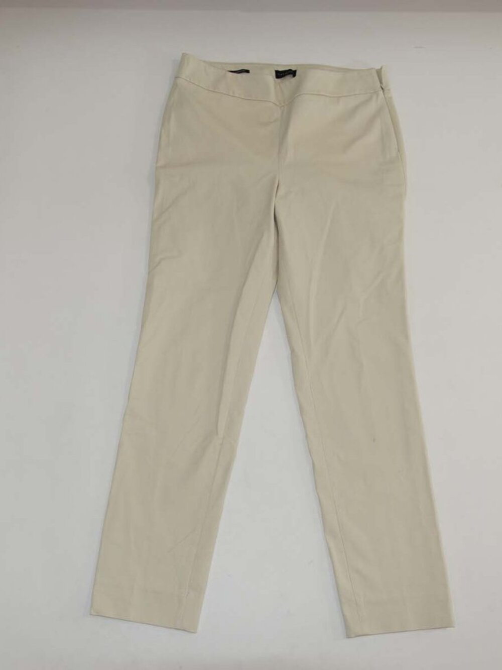 Talbots Women's Chatham Ankle Side Zip Pants Size 8 Beige High Rise 29" Inseam